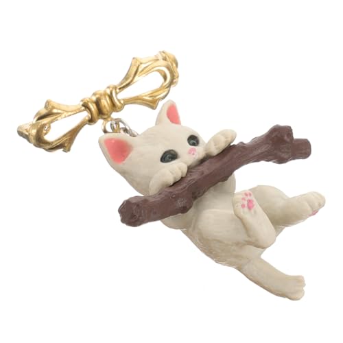 LRXIYODE Niedliche Katzen Brosche mit Zweig Design Anstecknadel für Damen Langlebig Resin für Kleidung Schals und Hüte Perfektes für Jede Gelegenheit von LRXIYODE