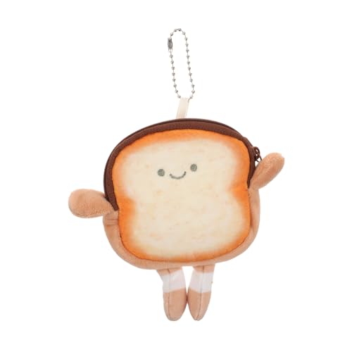 LRXIYODE Niedliche Kleine Münzgeldbörse mit Reißverschluss Cartoon Toastform Schlüssel und Ohrhörer Organizer Leichtes Portemonnaie für Frauen und Mädchen Tragbar und Schützend Praktische von LRXIYODE