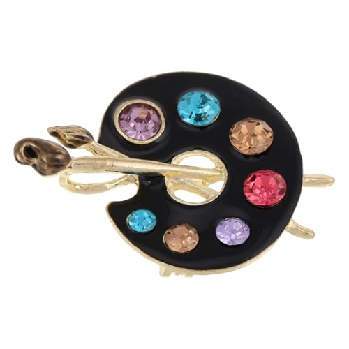 LRXIYODE Ölmalpalette Brosche Damen Einzigartiges Design Strass Schmuck Anstecknadel Langlebig Sicher für Anzug Blusen Vielseitig Tragbar Besonderer Anlass von LRXIYODE