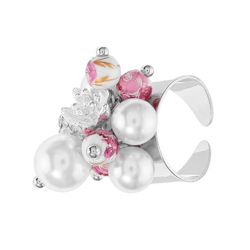 LRXIYODE Offener Ring für Damen mit Glasperlen und Perle Minimalistisches Filigranes Design Leichter Eleganter Schmuck für Verlobung Alltag und Vintage Look LRXIYODE Offener Ring für Damen mit Glasperlen und Perle Minimalistisches Filigranes Design Leichter Eleganter Schmuck für Verlobung Alltag und Vintage Look von LRXIYODE