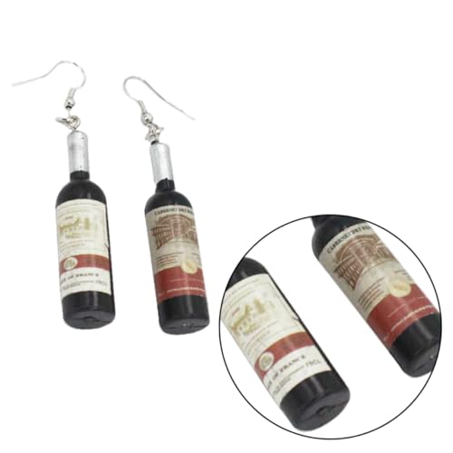LRXIYODE Flaschenohrringe Weinflasche Ohrhaken Ohrhänger Ohrschmuck Modeohrringe Schwarz Kreatives Design Für Ausflüge Shopping Parties Strand Geschenk von LRXIYODE