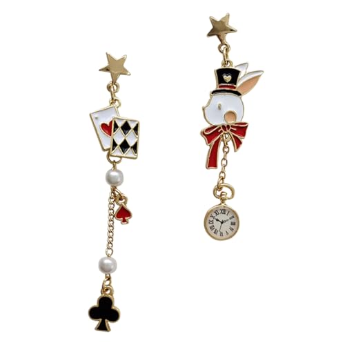 LRXIYODE Tropfenohrringe Für Damen Asymmetrische Hängeohrringe Mit Hasen-design Modische Ohrringe Für Mädchen Und Teenager Kostümohrringe Für Valentinstag Und Partys von LRXIYODE