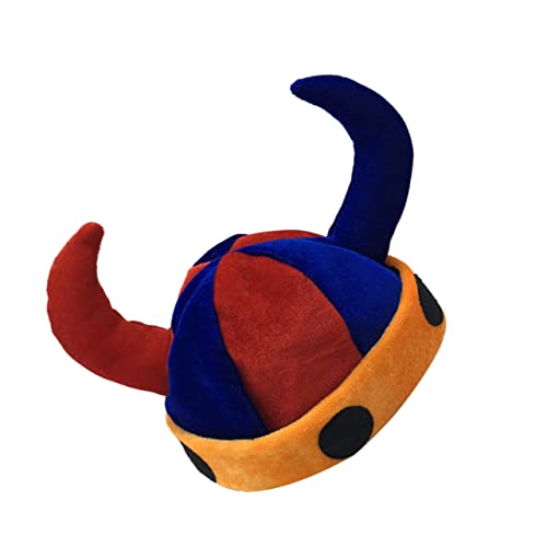 LRXIYODE Ox Horn Party Cosplay Hut Lustige Verkleidungskappe Blau und Rot Weicher Atmungsaktiver Karnevalshut für Festival Geburtstag und Bühnenauftritte von LRXIYODE
