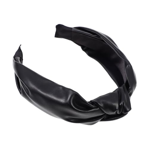 LRXIYODE PU Leder Haarband Breit Knotenfest Rutschfest Modisch Vielseitig Damen Haarschmuck für Verschiedene Frisuren und Partys von LRXIYODE