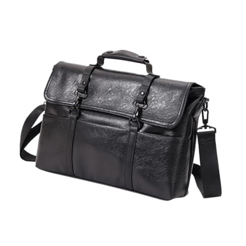 LRXIYODE PU Leder Laptoptasche Business Aktentasche mit Großem Fassungsvermögen und Weichem Innenfutter Leichte und Tragbare Umhängetasche für Reisen Arbeit und Studium Schultertasche von LRXIYODE