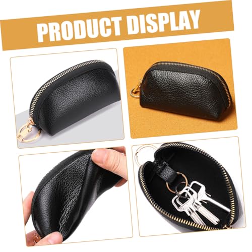 LRXIYODE PU Schlüsselmäppchen mit Großem Fassungsvermögen Multifunktionale Schlüsseltasche für Autoschlüssel und Münzen Weiches Material Kompakt Sicher Verschließbar für Herren und Damen von LRXIYODE