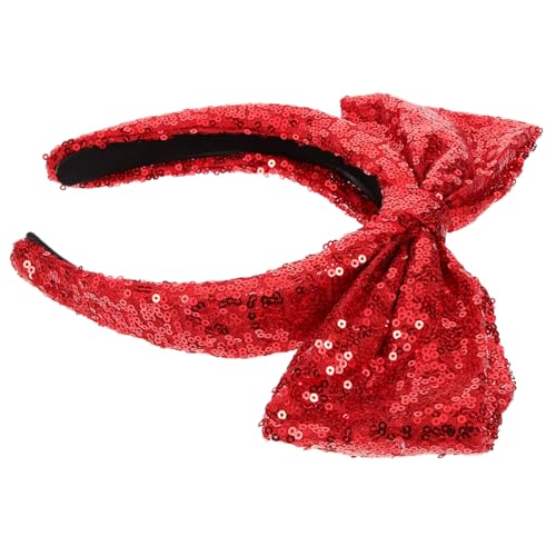 LRXIYODE Pailletten Haarband mit Schleife Leichtes Damen Stirnband Glitzerndes Haarschmuck Accessoire Flexibler Sitz Eleganter Kopfschmuck für Frauen und Teens Modisches Party Haarband von LRXIYODE