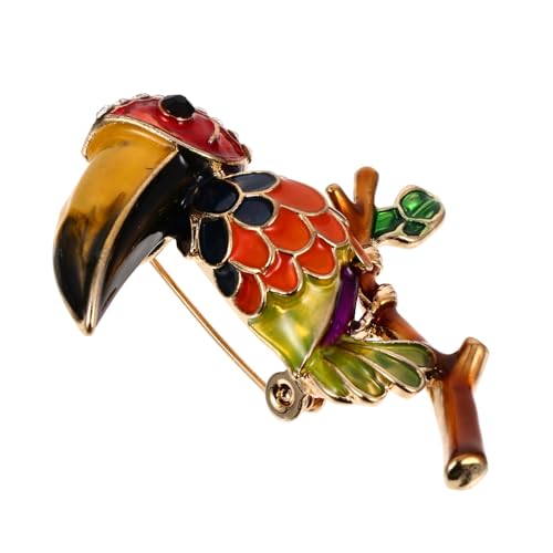 LRXIYODE Parrot Brosche mit Tropfender Legierung Farbenfrohe Cartoon Anstecknadel für Damen Vielseitiger Schmuck für Kleidung Geeignet für Arbeit Hochzeit Date und Dinner von LRXIYODE