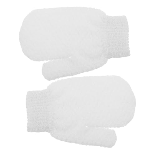 LRXIYODE Peelinghandschuhe Weiß Körperpeeling Duschhandschuhe Texturierte Waschhandschuhe Effektives Hautpeeling und Massage für Männer und Frauen zur Tiefenreinigung und Hauterneuerung von LRXIYODE