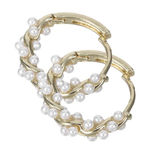LRXIYODE Perlen Creolen Ohrringe für Damen Unregelmäßige Ohrringe mit Perlenschmuck und Verspieltem Vinen Design für Freizeit und Festkleidung von LRXIYODE