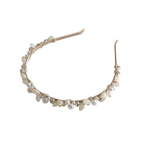 LRXIYODE Perlen Haarreif Damen Haarschmuck mit Dekorativem Blattdesign Haaraccessoire für Besondere Anlässe Braut Kopfschmuck und Party Styling Stilvolles Schmuck Haarband von LRXIYODE