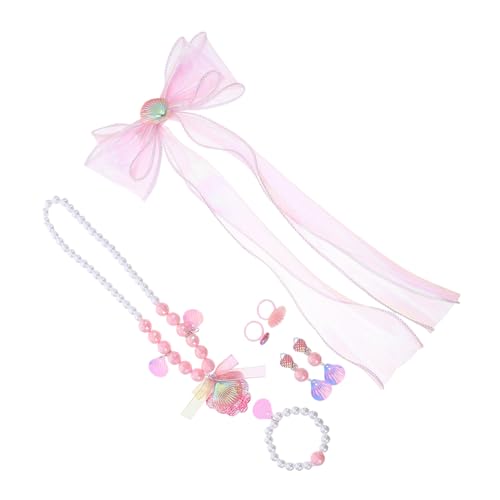 LRXIYODE Perlen Meerjungfrau Rollenmuschel Schmuck Geburtstags Vortäuschen – Zubehör Halskettenclips Kleinkinder Für Armband Mädchen Prinzessinnen Schleife Bezaubernde Partys von LRXIYODE