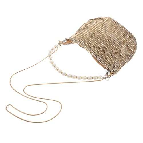LRXIYODE Perlen Schultertasche Damen Clutch Purse mit Einzelner Schulterriemen Handtasche für Frühling Partys und Abendveranstaltungen Stilvolle Abendtasche von LRXIYODE