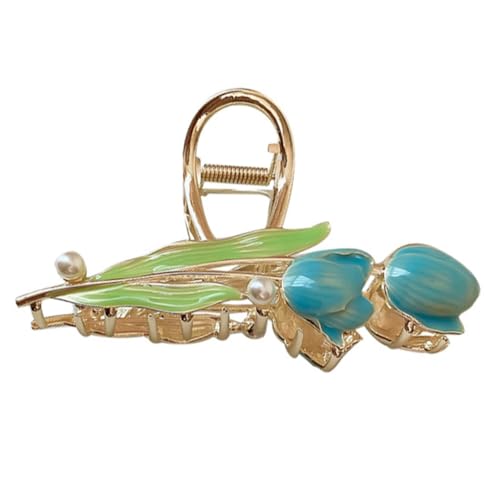 LRXIYODE Perlen haarclip Tulpen design Mittlere Metall haarklammer für Dickes Haar Dekorativer Haarkralle für Frauen und Teens Stilvolles Haarschmuck accessoire für Hochzeit und Alltag von LRXIYODE