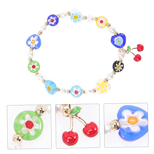 LRXIYODE Perlenarmband für Damen und Mädchen Anhänger Verstellbar Handgefertigt Minimalistisches Design Süßes Fruchtmotiv Geschenkidee für Mädchen Modisches Wrist Jewelry von LRXIYODE