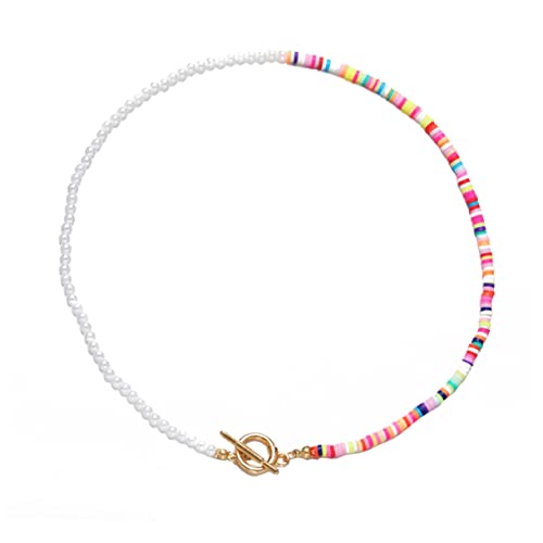 LRXIYODE Perlenkette für Damen und Teenager Handgefertigte Clavicle Chain Halskette im Boho Stil Modisches Schmuckstück für Verschiedene Anlässe Layering und Kombinieren mit Outfits von LRXIYODE