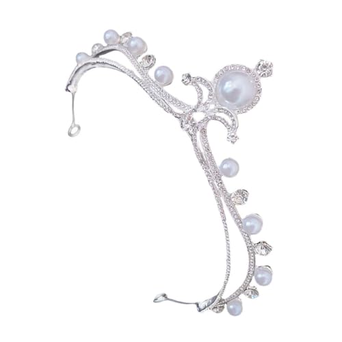 LRXIYODE Perlenkrone Braut Tiara mit Funkelnden Strasssteinen Leichter Damen Kopfschmuck für Hochzeit Party und Fotoshootings Komfortabel und Einfach zu Tragen von LRXIYODE