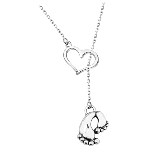 LRXIYODE Personalisierte Babyfüße Halskette mit Geburtsstein Anhänger Frauen Clavicle Chain Choker Schmuck Mutter für Neumamas Valentinstag Muttertag Geburtstag von LRXIYODE