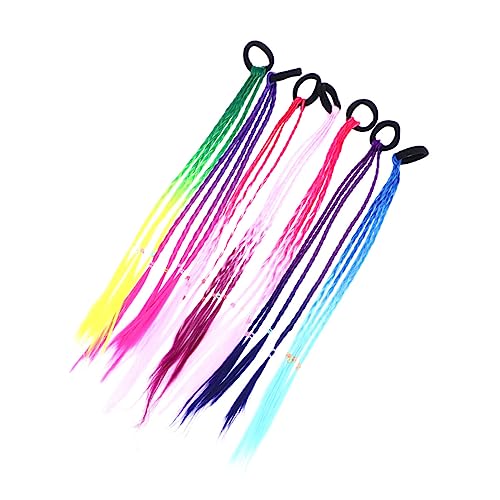 LRXIYODE Perücke Mit Zöpfen Haargummis Mädchenkopfschmuck Haarringe Schönes Haarseil Bunte Haargummis Für Junge Mädchen-performance Und Diy Frisuren von LRXIYODE