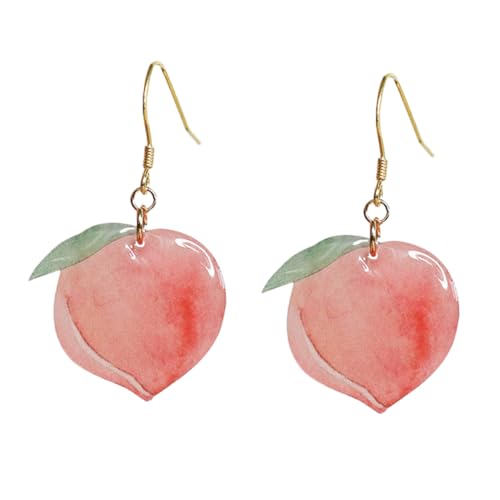 LRXIYODE Pfirsich Ohrringe Damen Acryl Ohranhänger Leicht Modisch Trendige Ohrschmuck für Frauen Mädchen Party Alltagsgebrauch von LRXIYODE