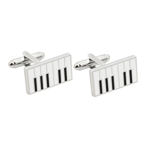 LRXIYODE Piano Manschettenknöpfe Herren Cufflinks Klaviertastendesign Perfektes Accessoire für Anzug und Hemd für Hochzeiten und Besondere Anlässe von LRXIYODE