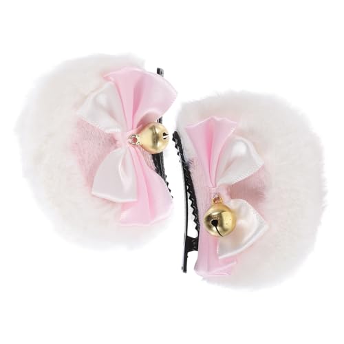 LRXIYODE Plüsch Haarnadel mit Bärenohren und Doppelschleife Dekorativer Haarschmuck für Cosplay Party und Maid Kostüm Weicher Modischer Haarklammer Clip für Mädchen und Frauen von LRXIYODE
