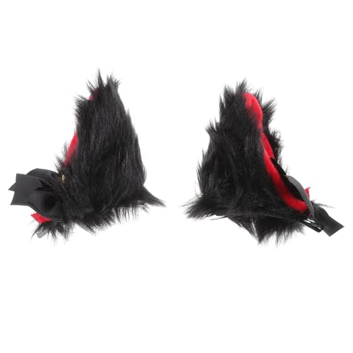 LRXIYODE Plüsch Katzenohren Haarspangen Niedliche Cosplay Haarclips für Halloween und Geburtstag Weiche Tierohren Haarklammern Bequem und Sicher für Damen und Mädchen von LRXIYODE