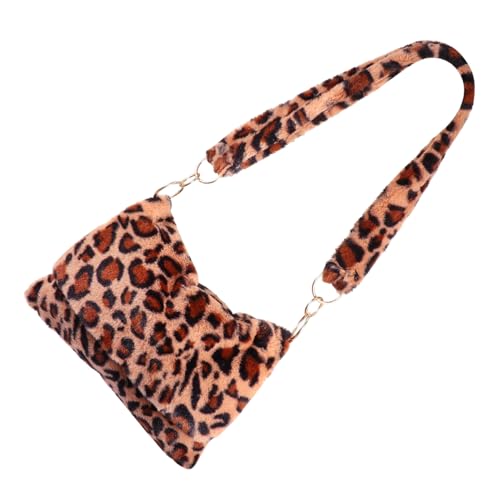 LRXIYODE Plüsch Umhängetasche Damen Leopard Muster Schultertasche Leicht und Praktisch Modisch für Alltag und Party von LRXIYODE