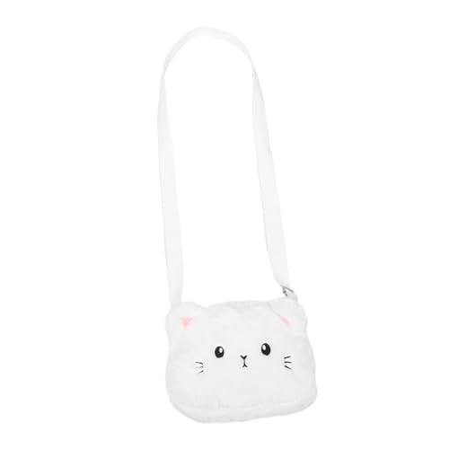 LRXIYODE Plüsch Umhängetasche für Mädchen Leichte Weiche Schultertasche mit Süßem Katzenmotiv Kompakte Kindergeldbörse für Reisen Shopping und Alltag Strapazierfähige Handtasche für Junge von LRXIYODE
