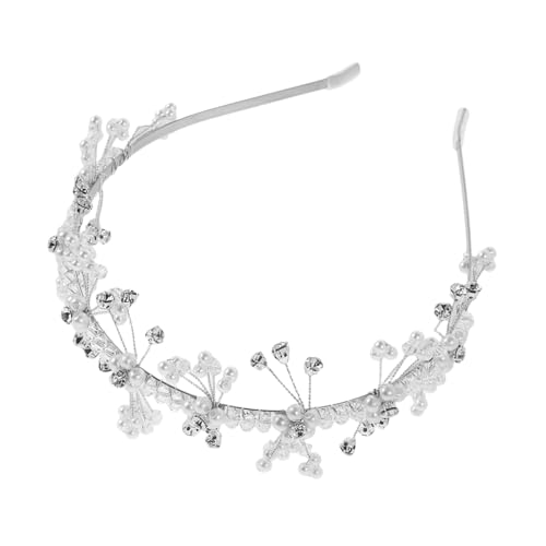LRXIYODE Prinzessinnen Haarreif mit Künstlichen Perlen Blumenkrone Leichter Haarschmuck für Mädchen Geeignet für Geburtstagsfeiern Hochzeiten Fotoshootings Bequeme Kopfbedeckung für von LRXIYODE