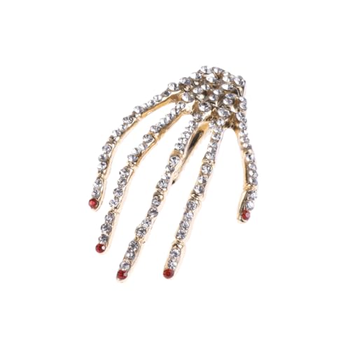 LRXIYODE Punk Skeleton Claw Haarspange Damen Roter Haarschmuck Cooles Skelett Design Modischer Haarklammer für Frauen und Mädchen Geschenkidee und Alltagslook von LRXIYODE