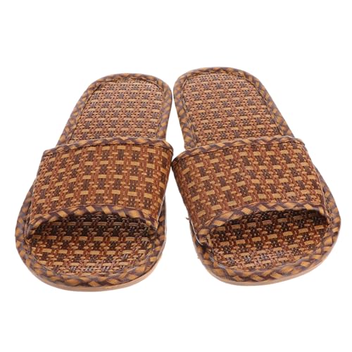 LRXIYODE Rattan Hausschuhe Tpr sohle Frühling Sommer Leichte Atmungsaktive Home Slippers Für Damen und Herren Bequeme Bambus Pantoffeln Mit Fußmassagewirkung von LRXIYODE