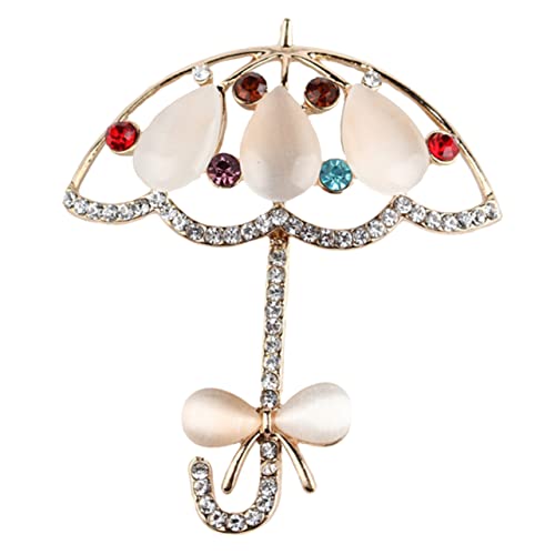 LRXIYODE Regenschirm Brosche für Damen Funkelnden Strasssteinen Eleganter Anstecknadel für Kleidung Schals und Hüte für Besondere Anlässe und Alltag Zufällige Farbe Zufällige Farbe von LRXIYODE