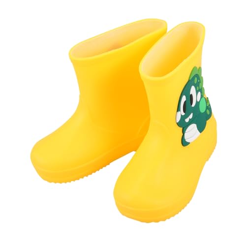 LRXIYODE Regenstiefel PVC Rutschfest Cartoon Motiv Gelb Für Jungen Mädchen Outdoor Kindergarten von LRXIYODE