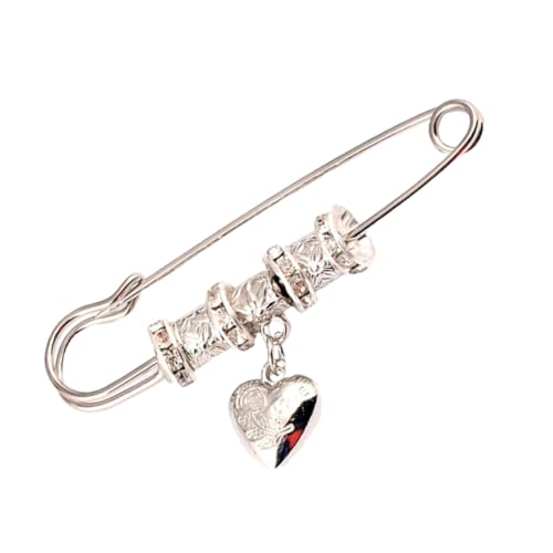 LRXIYODE Retro Brosche Herzform Cape Buckle Dekor Vintage Strickjacken Anstecknadel Silber Damen Schalclip Modisch Vielseitig für Kleidung Taschen Hüte Geeignet von LRXIYODE
