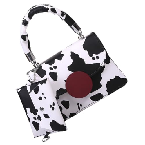 LRXIYODE Retro Damen Schultertasche Klein mit Kuhfellmuster Stilvolle Crossbody Tasche für Alltag Reisen und Shopping Großer Stauraum Vielseitig und Leicht Tragbar von LRXIYODE