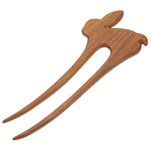 LRXIYODE Retro Holz Haarnadel mit Kaninchenform Handgemachter Haarstab aus Natürlichem Holz für und Mädchen für Hochzeiten Partys und Täglichen Gebrauch von LRXIYODE