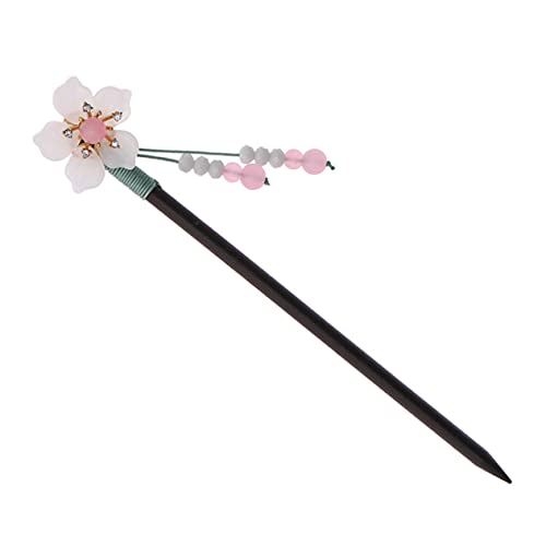 LRXIYODE Retro Holz Haarstab mit Blumenmotiv und Tassel Handgefertigter Haarschmuck für Damen Vintage Haarnadel für Dutt und Langes Haar Stylingzubehör im Klassischen Design von LRXIYODE