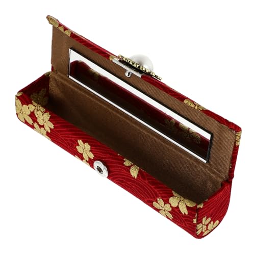 LRXIYODE Retro Lippenstiftetui mit Spiegel Wasserdichter Schminkbehälter Eleganter Lippenstifthalter für Unterwegs Leichtes Langlebiges Make Up Organizer für Damen von LRXIYODE