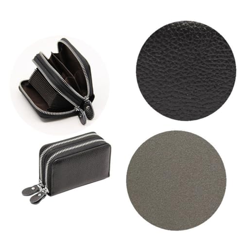 LRXIYODE Rfid Schutz Geldbörse Damen Herren aus Echtleder mit Doppelreißverschluss Fächer für Kreditkarten und Münzen Kompakte mit Organizer Funktion Farblich Sortiert Zufällige Farbe von LRXIYODE