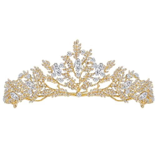 LRXIYODE Rhinestone Braut Haarkranz mit Floralem Design Wiederverwendbares Diadem für Damen Geeignet für Hochzeit Geburtstag Party und Festliche Anlässe Sanft zu Dünnem und Dickem Haar von LRXIYODE