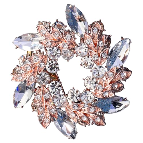 LRXIYODE Rhinestone Brosche Pin Glitzernde Anstecknadel für Damen Kleidung und Hüte Roségold Hochzeit Schmuck mit Langlebigem Design für Party und Festliche Anlässe von LRXIYODE
