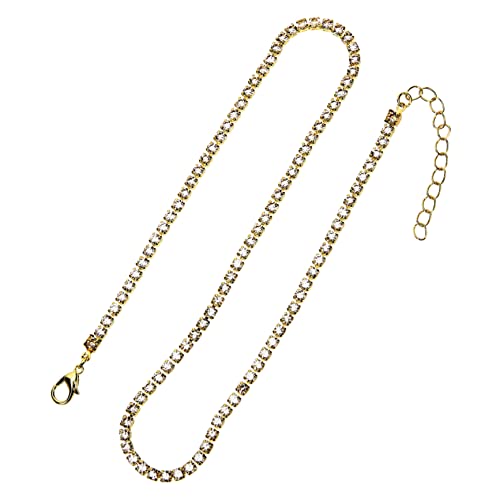 LRXIYODE Strass Halskette Für Aus Legierung Schlüsselbein Kette Kette Metallhalskette Hals Schmuck von LRXIYODE