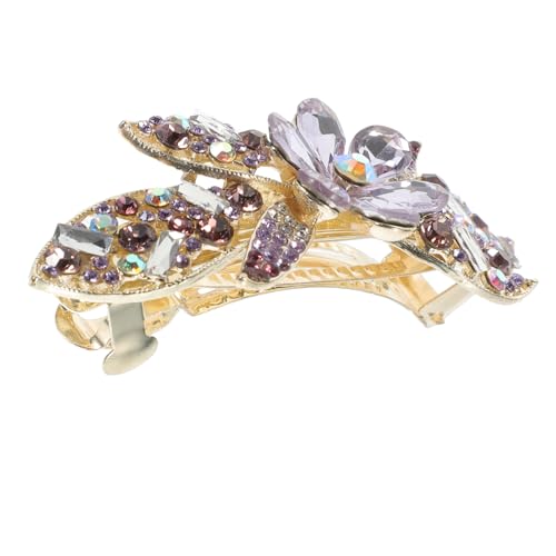LRXIYODE Rhinestone Haarclip mit Federmechanismus Langlebiger Haarschmuck für Frauen Dekorative Blumenbrosche Festhaltender Haarklammer Geeignet für Hochzeit Party Alltag von LRXIYODE