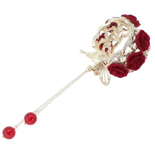 LRXIYODE Rhinestone Haarklammer mit Tassel Großer Haargreifer Rutschfeste Haarspange für Damen Eleganter Haarschmuck für Party Hochzeit und Alltag von LRXIYODE