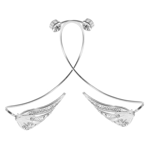 LRXIYODE Rhinestone Ohrmuschel Ohrringe für Damen Stilvolle Ohrclips für Besondere Anlässe Langlebigem Zinklegierungsmaterial Funkelnd und Auffällig für Partys und Tägliches Tragen von LRXIYODE