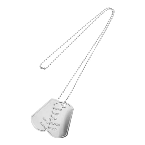 LRXIYODE Robuste Dog Tag Halskette für Männer Stilvoller Vintage Anhänger Strapazierfähiges Material für Karneval Cosplay und Kostümpartys Einzigartiger Schmuck für Persönlichen Ausdruck von LRXIYODE