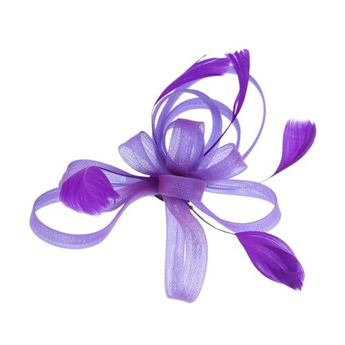 LRXIYODE Romantischer Fascinator Haarnadel Handgefertigtes Braut Haaraccessoire mit Netz und Federn Verstellbarer Kopfschmuck für Stilvolle Hochzeitsstile Damen Hochzeit Haarklammer von LRXIYODE