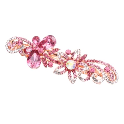 LRXIYODE Rosa Haarklammer mit Strasssteinen Modische Schmetterlings Haarspange für Damen und Mädchen Langlebiger Metallclip Einzigartiges Design für Party und Festliche Anlässe von LRXIYODE