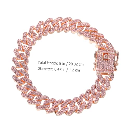 LRXIYODE Roségold Männerarmband aus Legierung Stylisches Hip hop Armband mit Kubanischem Gliederdesign Modisches Geschenk zum Geburtstag für Herren von LRXIYODE